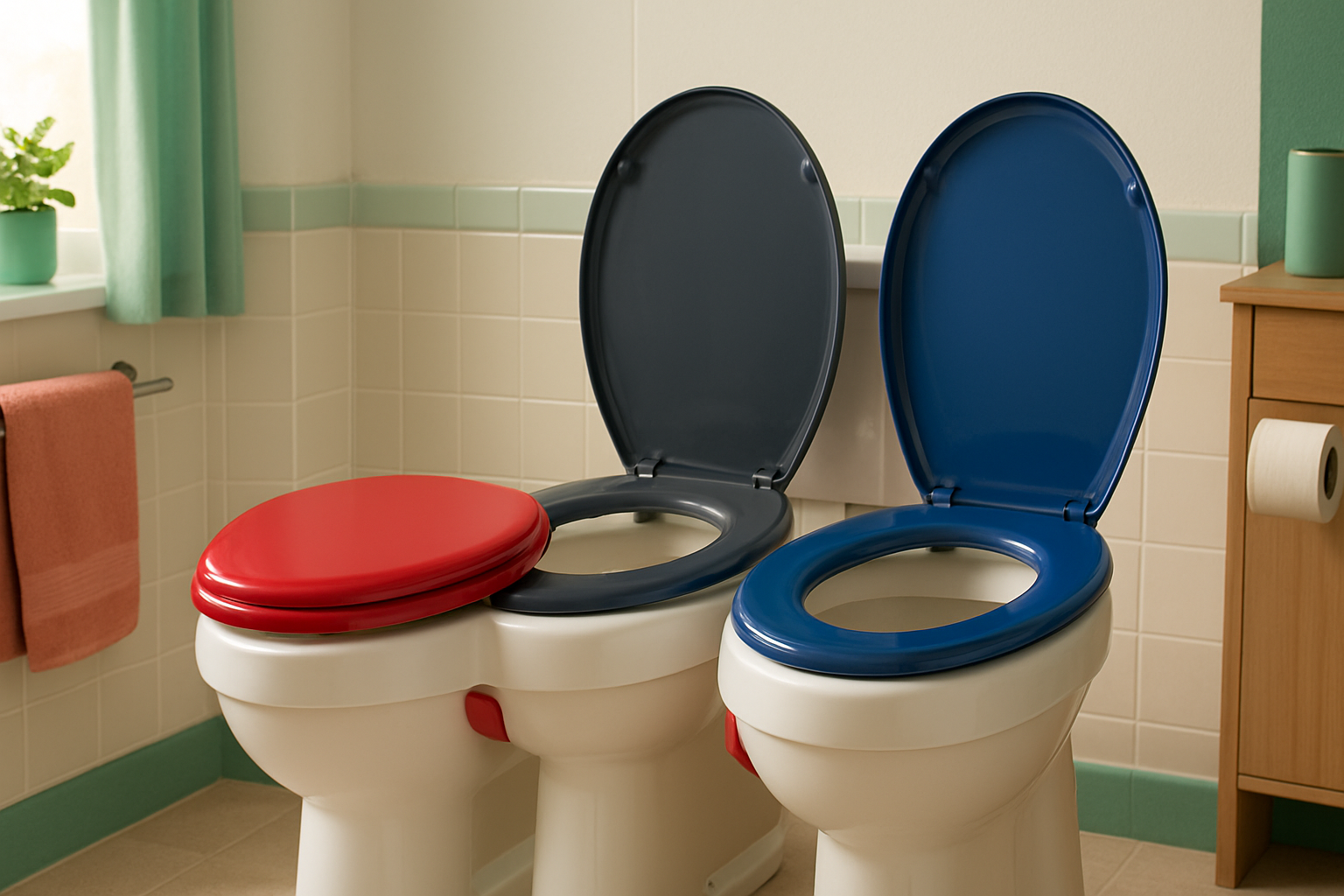 Coloured toilet seats